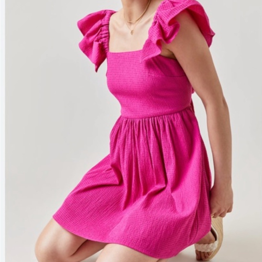 Francesca's Collections Vibrant Pink Textured Dress